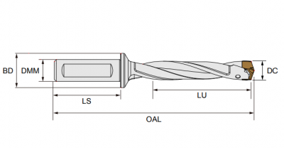 28.00mm - 28.97mm 5xD Unimaster IX Exchangeable Head Drill Body Europa
